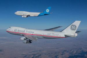 General Electric Boeing 747 testbed, photographed on June 11, 2015.