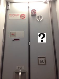 Lavatory Door with question mark